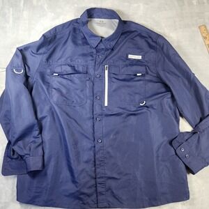 Realtree Fishing Vent UPF 40 Mens Guide Shirt Fish Patriot Blue Size 2XL